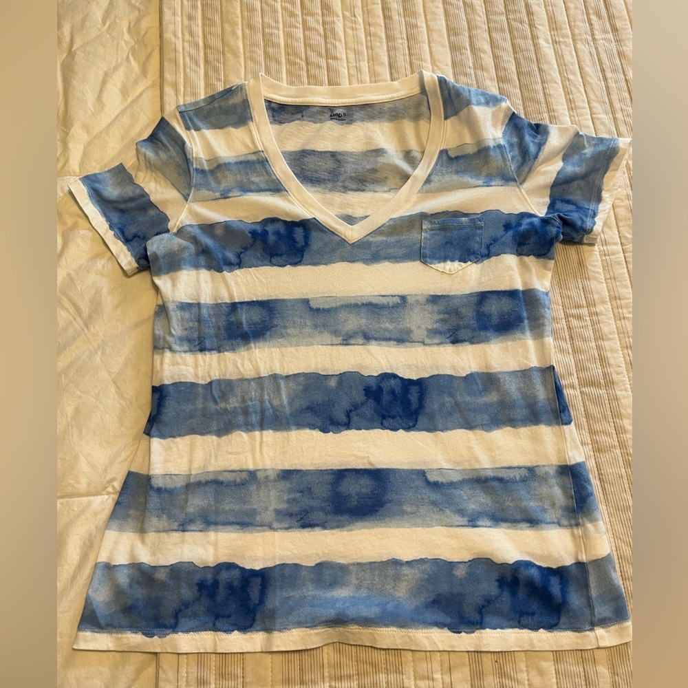 GAP Blue and White Striped Tee